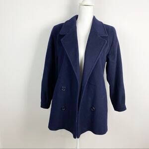 Vintage Jill Jr Wool Peacoat Navy Midi S/M — Parisian Dark Academia